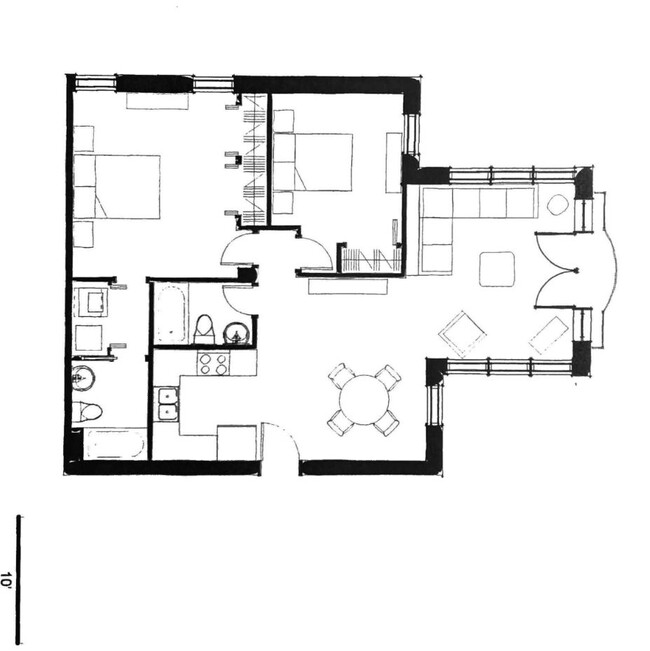 Apartment layout - 4540 Lindell Blvd