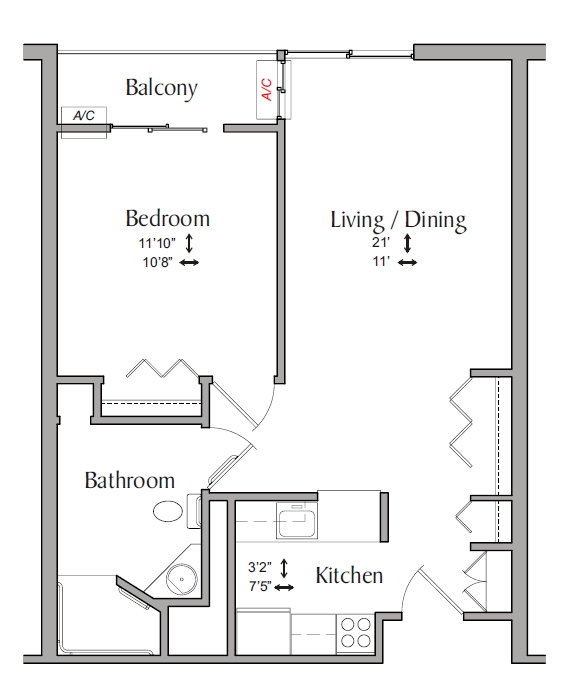 1BR/1BA - Inwood House