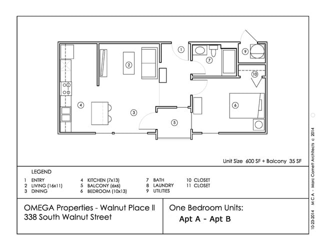 Interior Photo - Walnut Place II - 338 S. Walnut St.
