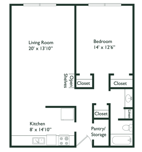 1BR/1BA - Wedgwood Apartments