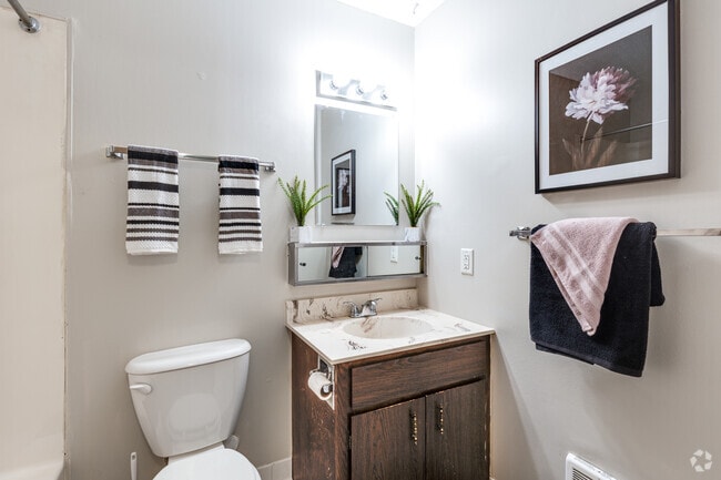 1BR, 1BA - 703SF - Bathroom - Hyacinth Apartments