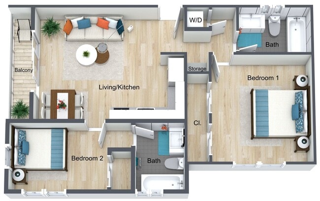 Floorplan - Welcome to Ocean Breeze in Oceanside Apartments and Townhomes. Discover Coastal Living with Urban...