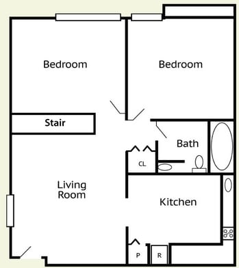 2BR/1BA - Glenbrook Apartments