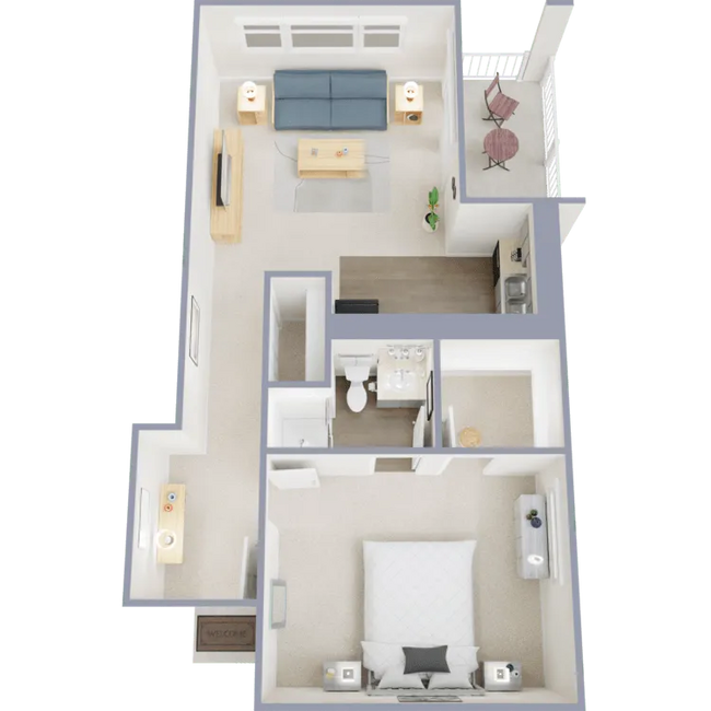 One bedroom, one bath, 648 square foot apartment - Signature at Promontory Pointe