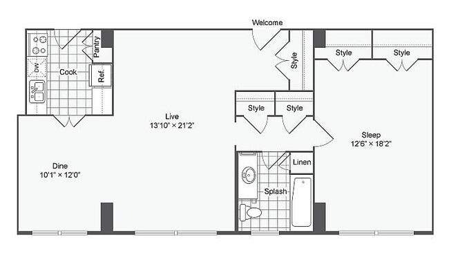 1bed_1bath_882-955sqft-the-social-north-charles-student-spaces-for rent-baltimore-md-21218 - The Social North Charles®
