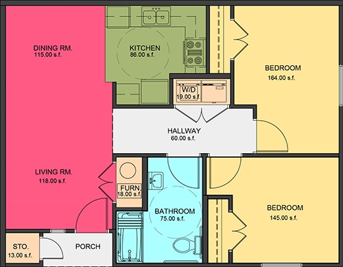 Floorplan - Three Palms Apartments