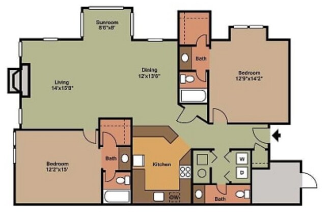 Floorplan - Birch Landing Apartments