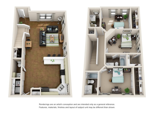 Villas 3 Bed Floorplan - The Villas at Riverbend