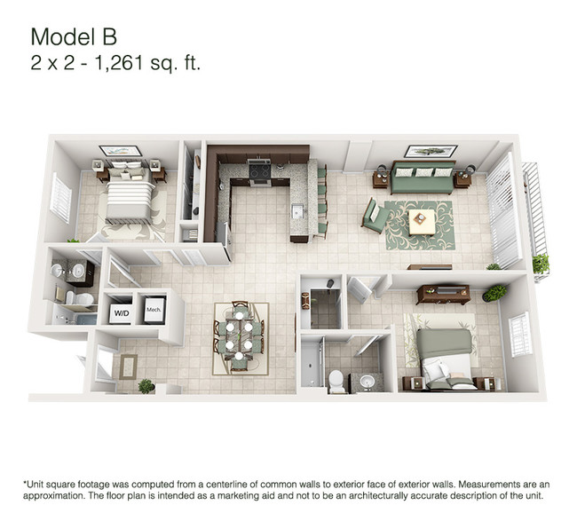 2X2 - 1,261 sq ft - Legacy at Riviera