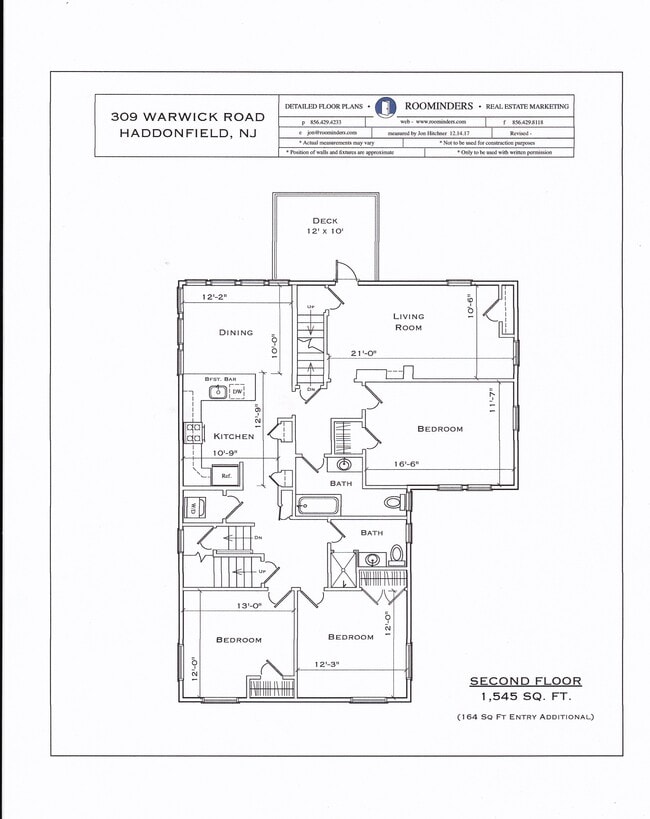FLOORPLAN - 309 WARWICK Rd