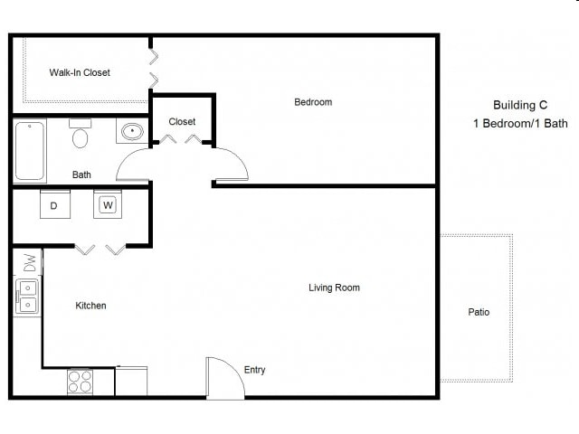 1 Bedroom C - Verdant Cove Apartments