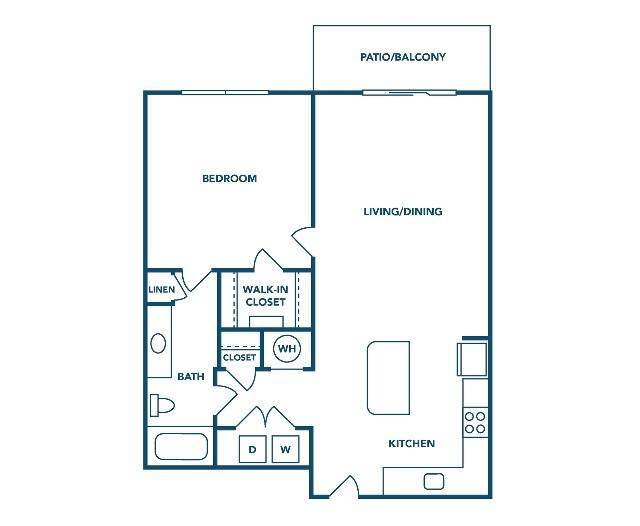 1 Bedroom | 1 Bath | 756 SF - Ballpark Apartments @ Town Madison