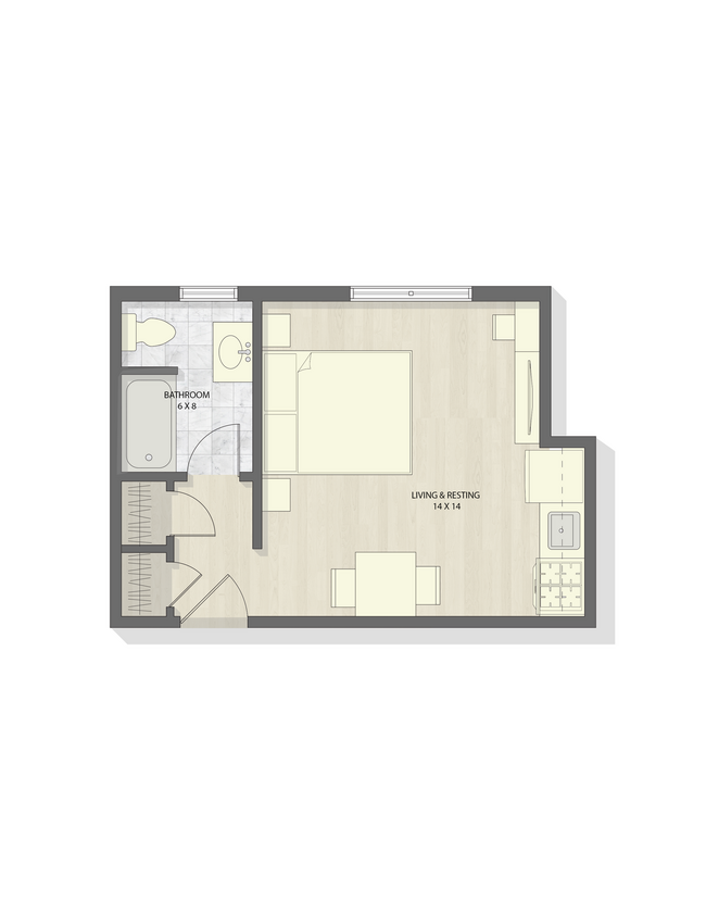 Explore the smart layout of this cozy studio, balancing style and functionality. - Stenton Gardens