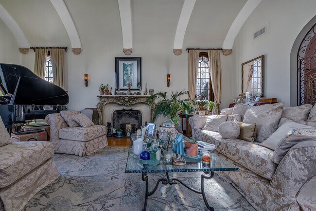 Living room fireplace - 609 S Highland Ave