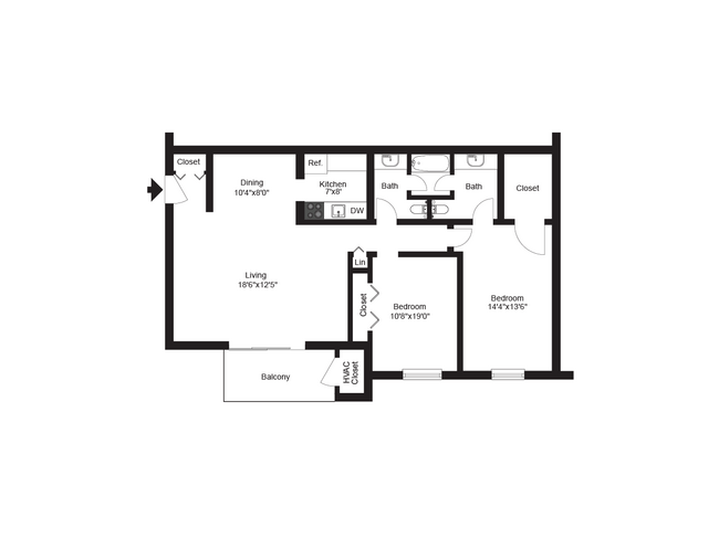 2 Bedroom - Caln East Apartments