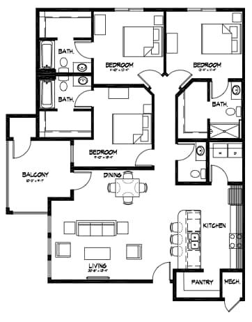 Floorplan - The Heights at Fairway Flats