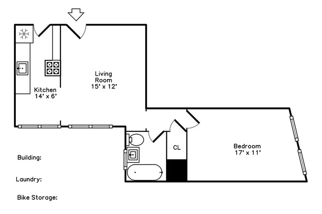 Building Photo - Front facing 1 bed 1 bath apartment! Eat i...