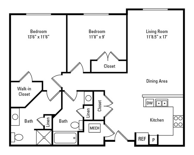 Floorplan - The Marquis at the Woods Apartment Homes