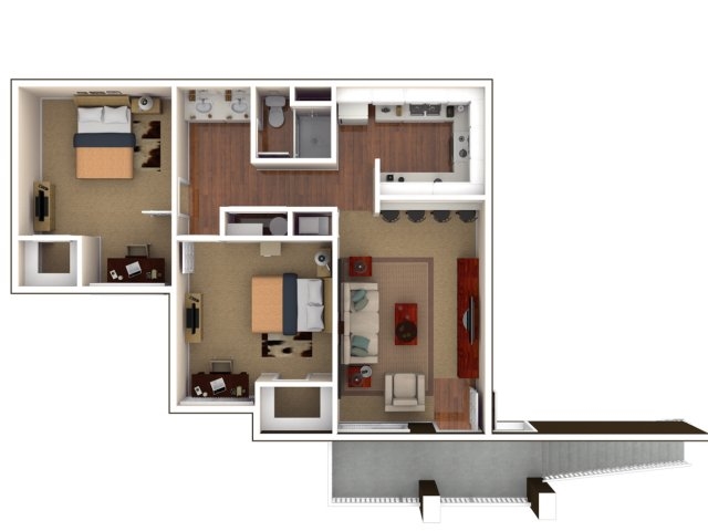 2BR/1BA - Bulldog Village Apartments