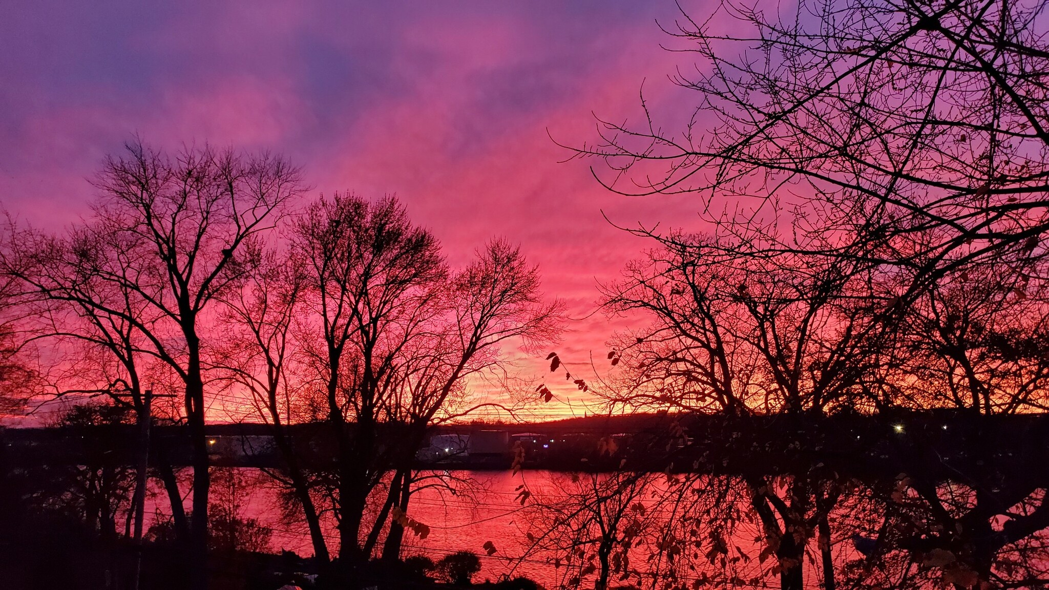 Sunset from 3rd Floor Window Facing Hudson - 11 Riverside Avenue