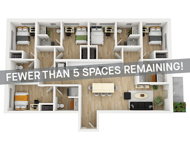 5x5 Courtyard - Fewer than 5 Spaces Remaining! - HERE Seattle Student Apartments