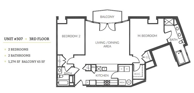 2BR/2BA - 3800 Lofts