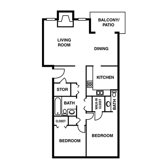 Two Bed 1.5 Bath - The Bluffs