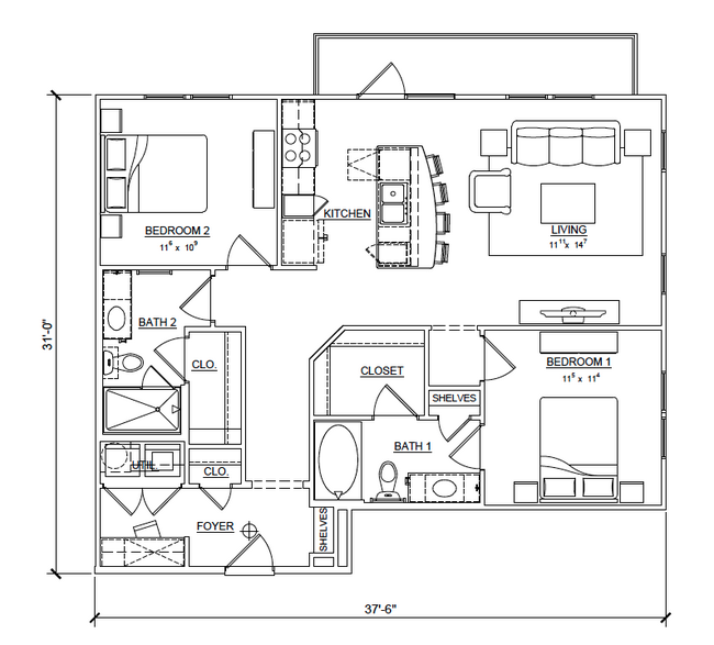 Floorplan - Magnolia at Inwood Village II