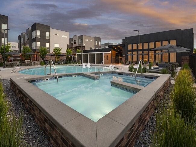Hot Spa at Sunset - The Hudson Townhomes