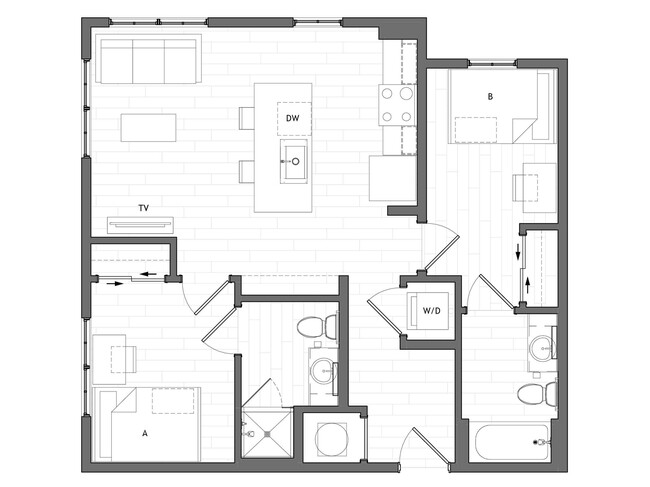 2x2 Primary D - HERE Tuscaloosa Student Apartments