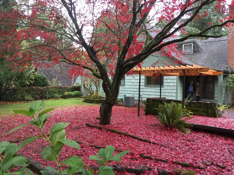 2 Back yard with flowering tree and seasonal landscaping - 3846 NE Maywood Pl