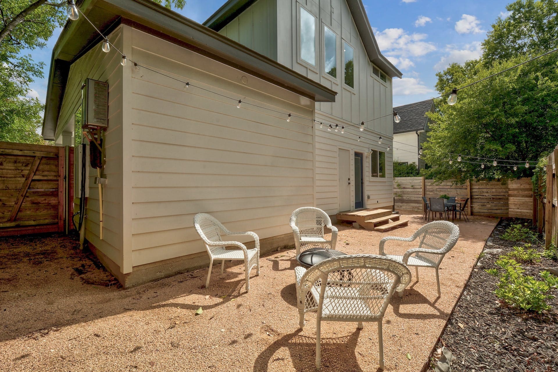 Backyard seating - 413 W Odell St