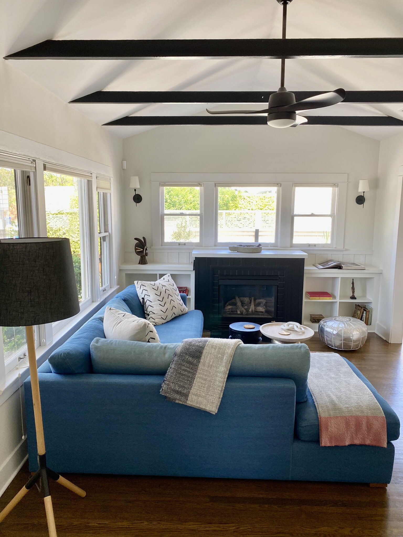 Family Room with Gas Fireplace and Smart TV - 808 Milwood Ave