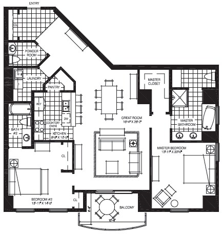 2BR/2.5BA - The Mark