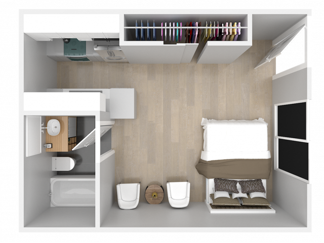 Studio w/Patio - Luna Apartments