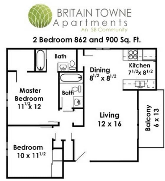 2BR/2BA - Britain Towne