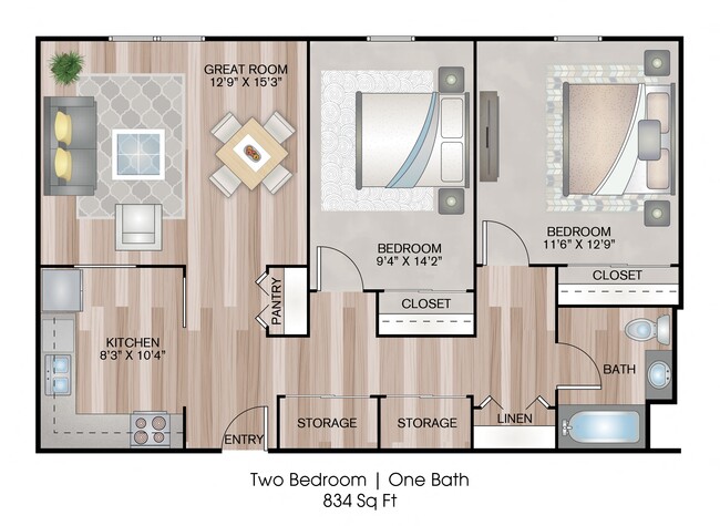 Floorplan - Diamond Rock Terrace Senior Apartments