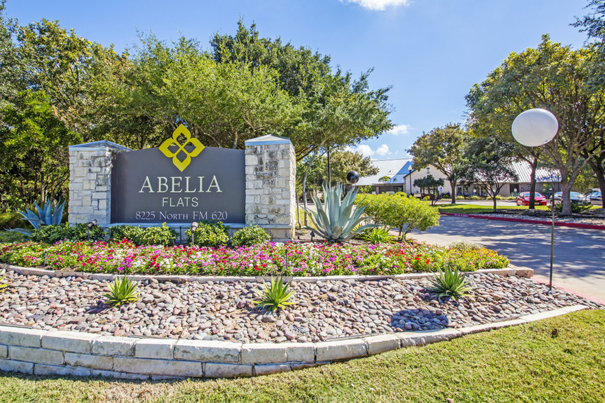 Abelia Flats monument sign at community entrance - Abelia Flats