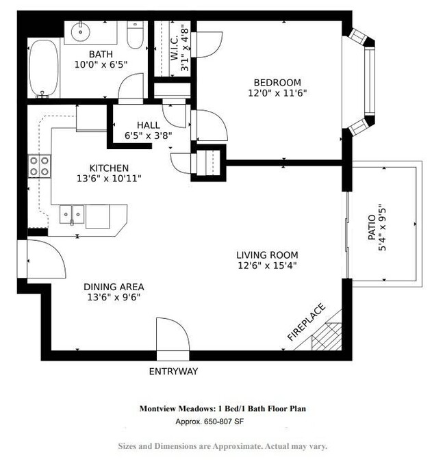 Montview Meadows 1 bedroom / 1 bathroom. Square footage and layout may vary by location. - Montview Meadows