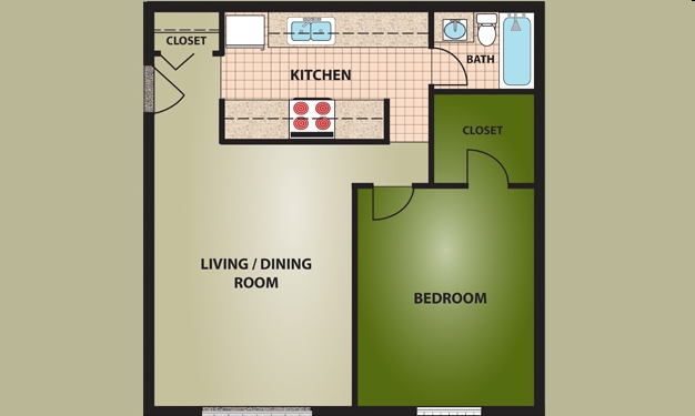 1BR/1BA - Forest Glade Apartments