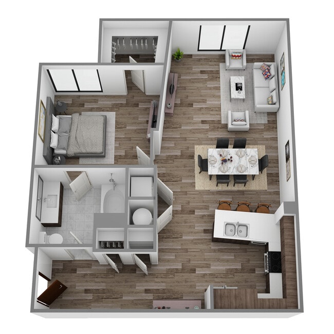 Explore this cozy and modern 1-bedroom apartment with a welcoming open-concept living space. - Hanover Alewife