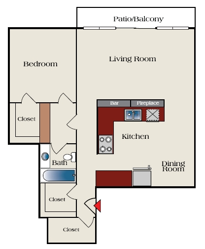 1BR/1BA - The Kensington Apartments