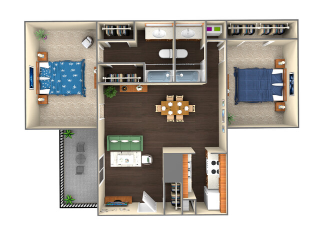 2-Bedroom/2-Bathroom - Landmark Apartment Homes