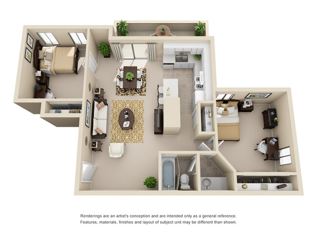 2 Bedroom | 1 Bathroom - Campus Crossings at Riverside