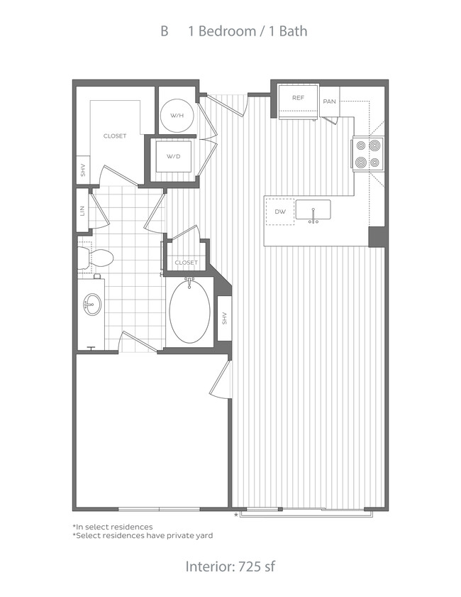 Explore the efficient layout of this chic 1-bedroom urban apartment, designed for modern living. - Hanover Hyannis