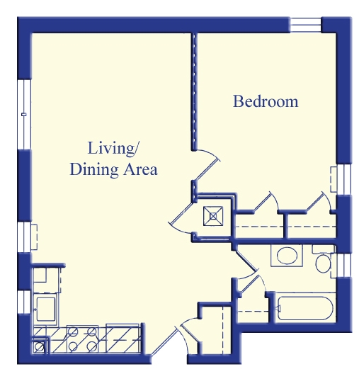 1BR/1BA - Portside Apartments