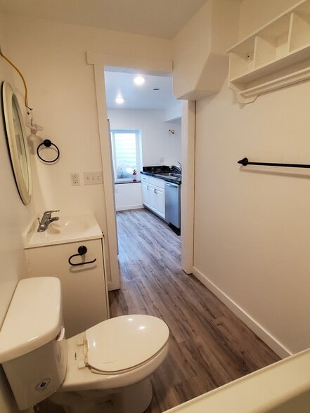 Bathroom with barn door - 3330 E Baywater
