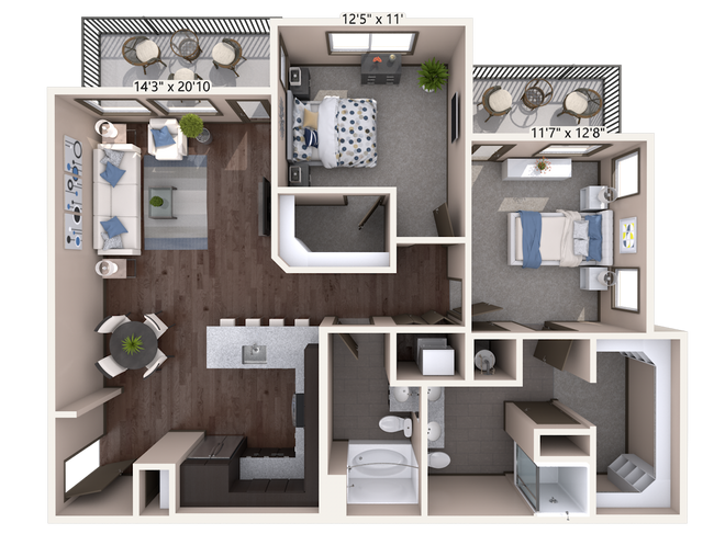Floorplan - Timnath Trail at Riverbend Apartment Homes