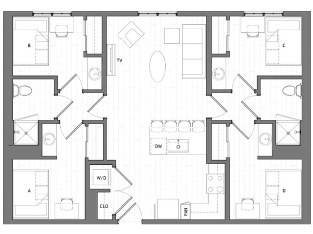 4x2 - HERE Reno Student Apartments