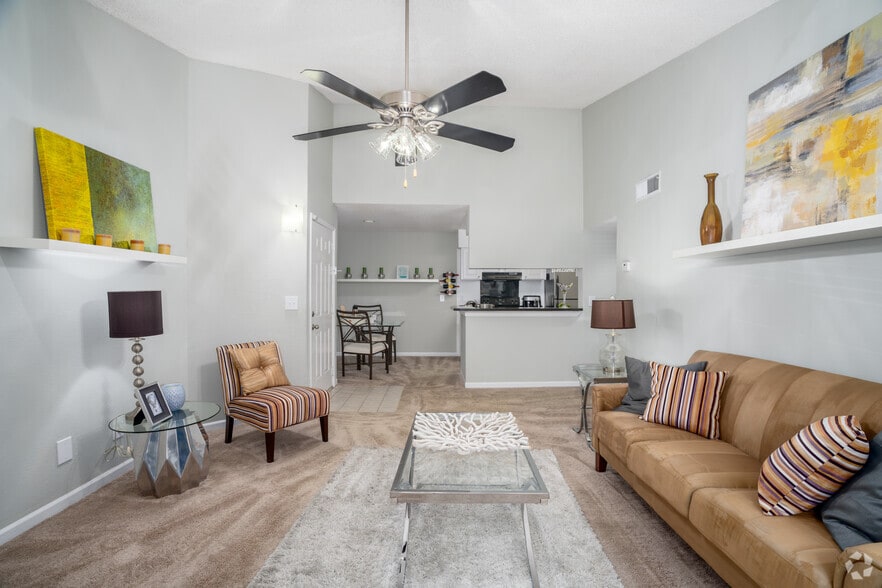 Captain 2BR, 2BA - 1,046SF - Living Room - Harbor Pointe